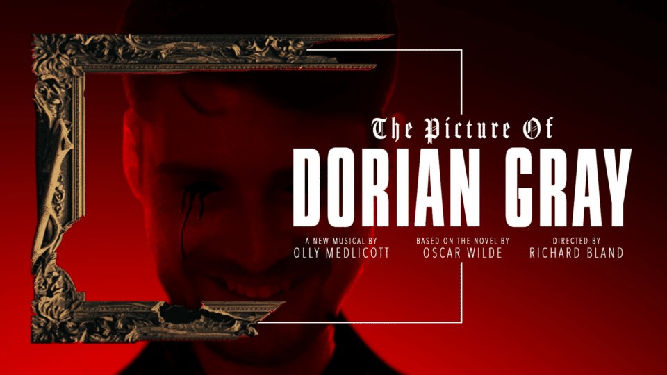 The Picture of Dorian Gray campaign artwork: a red-lit face within an ornate frame